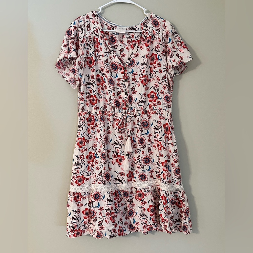 Knox Rose Red and Blue Floral Mini Dress